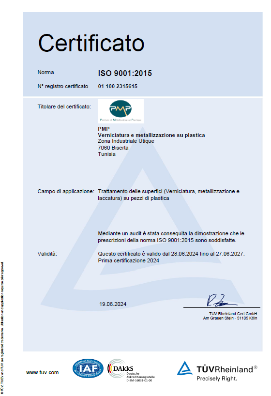 Certification ISO 9001 V 2015 Anglais